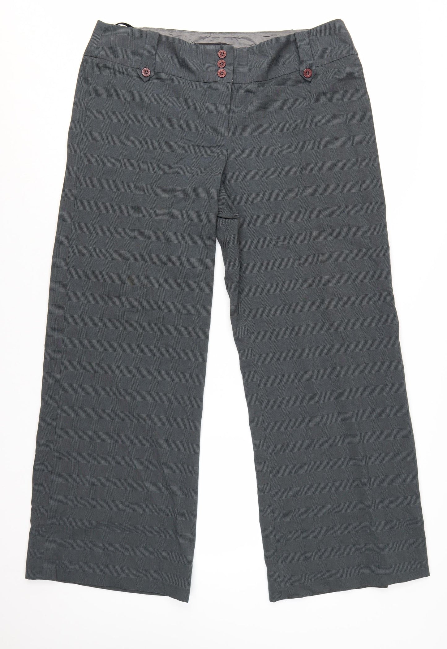 Betty Jackson Black Women Grey Size 16 Wide-Leg Dress Pants