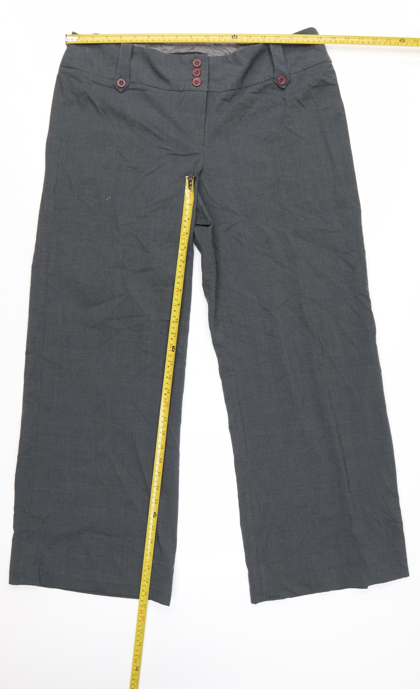 Betty Jackson Black Women Grey Size 16 Wide-Leg Dress Pants