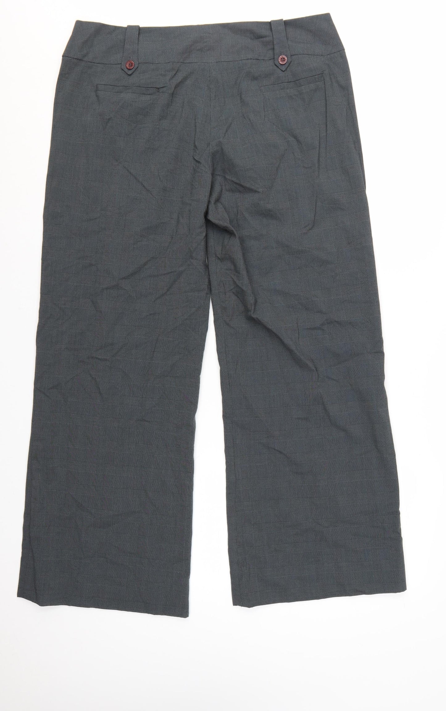 Betty Jackson Black Women Grey Size 16 Wide-Leg Dress Pants