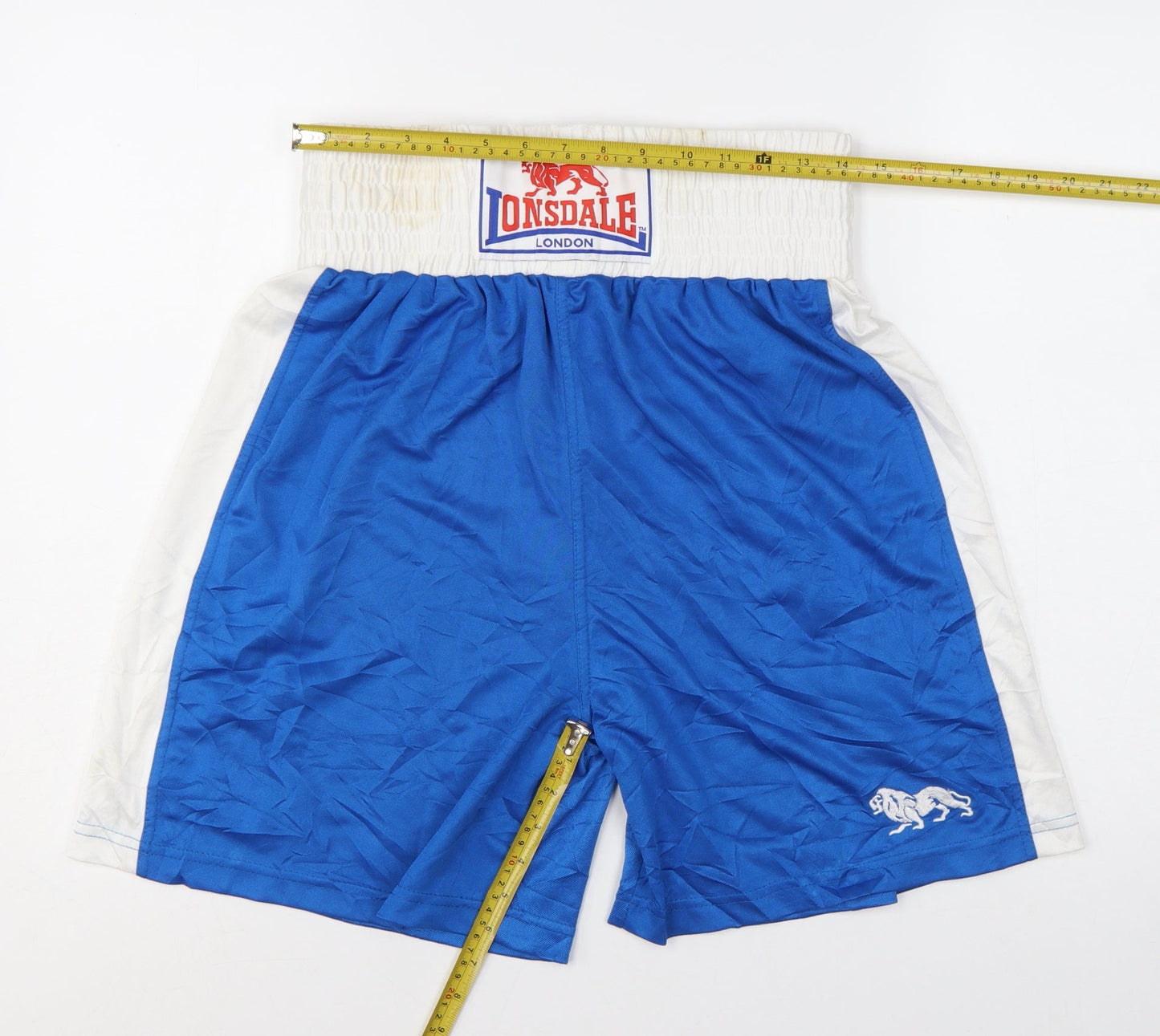 Lonsdale Men’s Blue Satin Athletic Boxing Shorts Size M