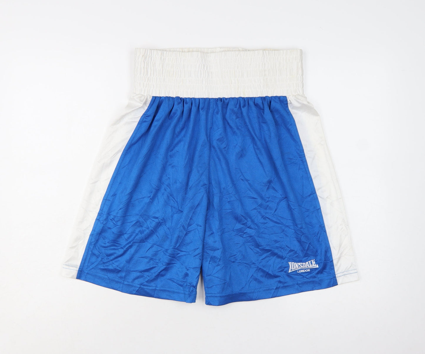 Lonsdale Men’s Blue Satin Athletic Boxing Shorts Size M