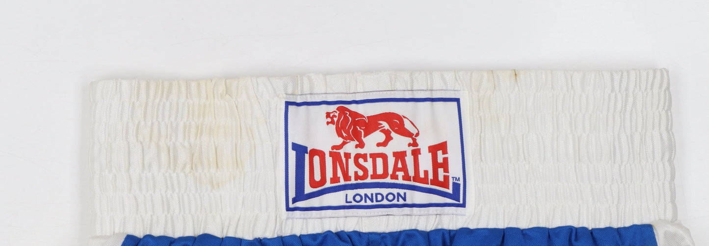 Lonsdale Men’s Blue Satin Athletic Boxing Shorts Size M