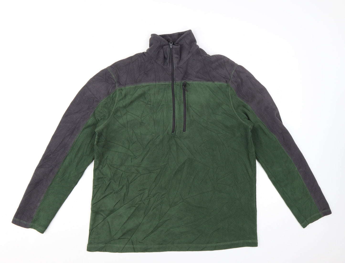 Mountain Warehouse Mens Green 1/2 Zip Fleece Sweatshirt M