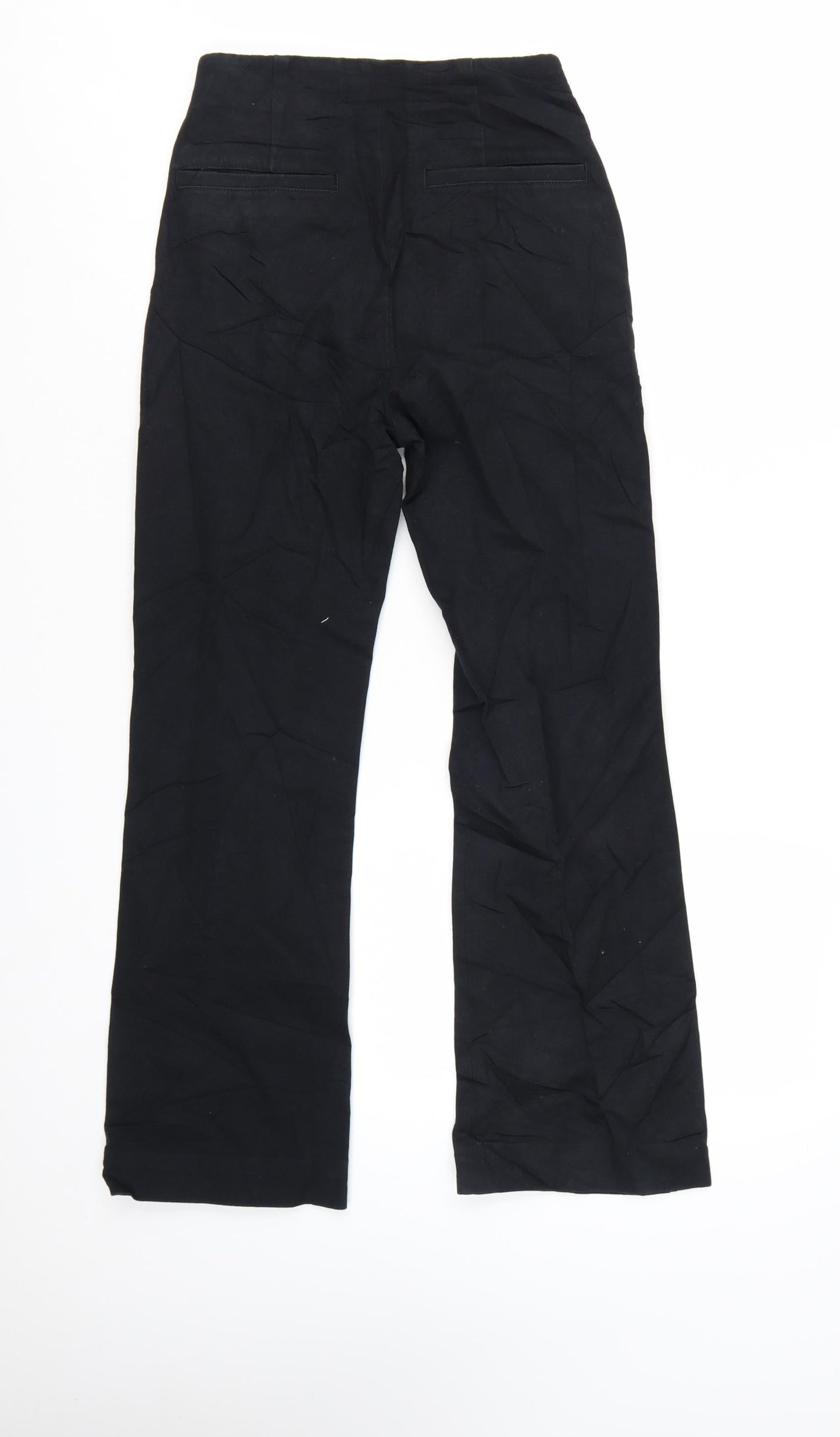 Arket Women's Black Slim Straight Cotton Trousers Size 10
