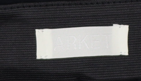 Arket Women's Black Slim Straight Cotton Trousers Size 10