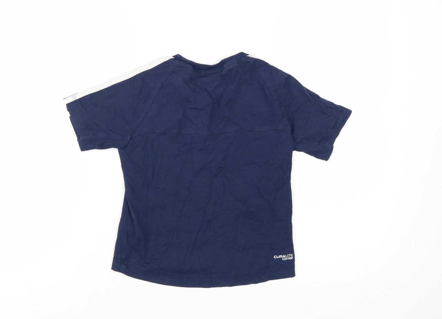 Adidas Boys Blue Short Sleeve Crew Neck Climalite Cotton T-Shirt 5-6 Years