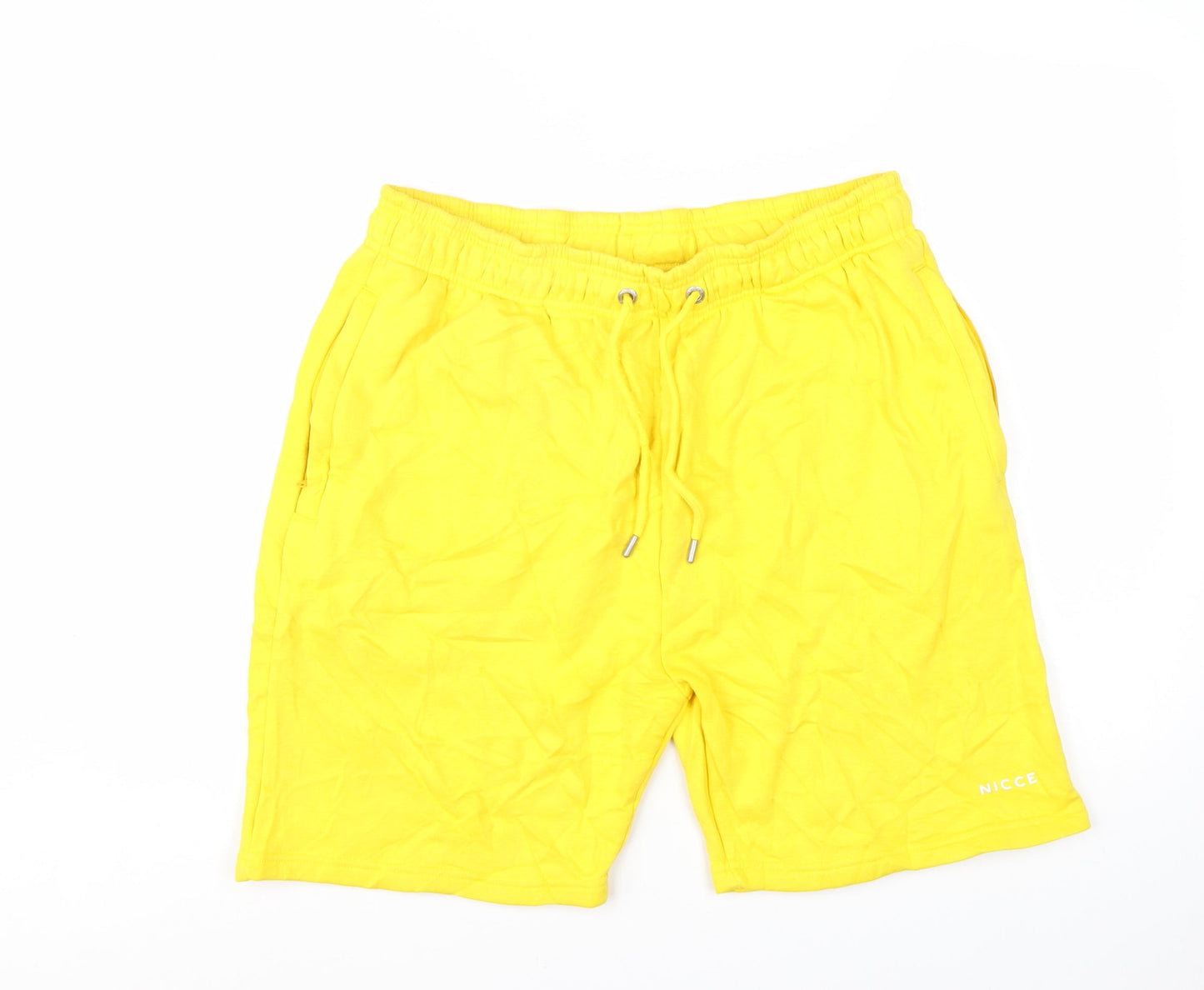 NICCE Men's Yellow 2XL Sweat Shorts Drawstring Elastic Waist Casual