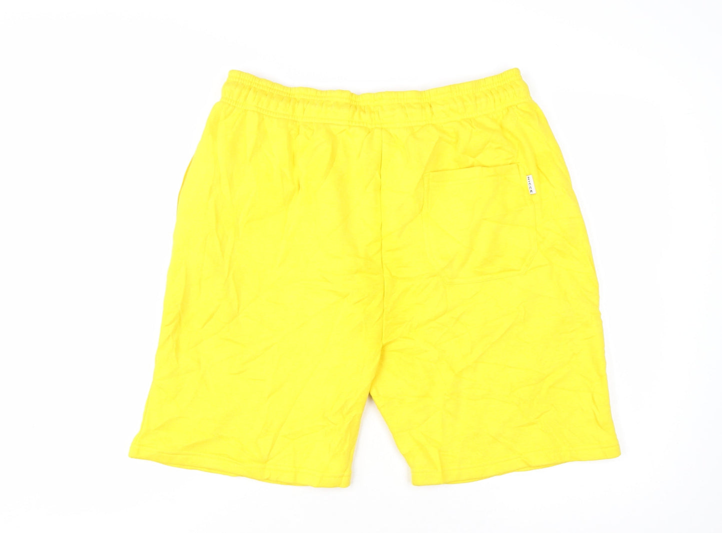 NICCE Men's Yellow 2XL Sweat Shorts Drawstring Elastic Waist Casual