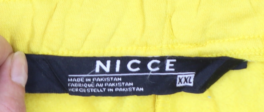 NICCE Men's Yellow 2XL Sweat Shorts Drawstring Elastic Waist Casual