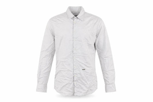 DSQUARED2 Men's Grey Slim Fit Cotton Button-Up Shirt Size 50