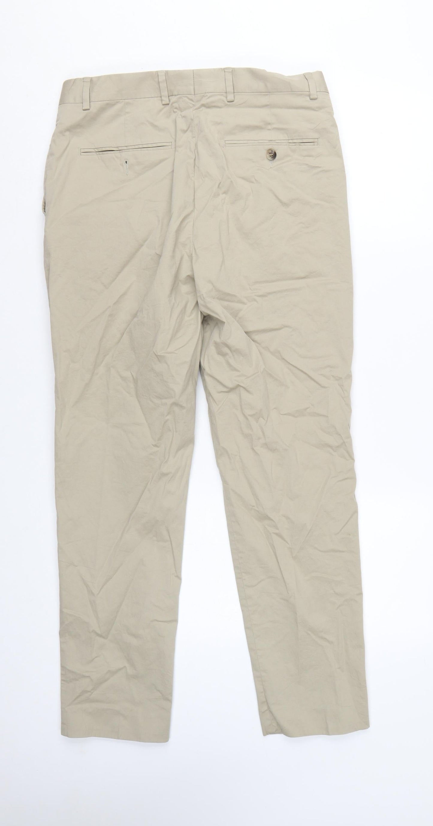 Jaeger Mens Beige Chino Trousers 30 in Regular Fit Cotton Blend