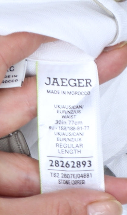 Jaeger Mens Beige Chino Trousers 30 in Regular Fit Cotton Blend