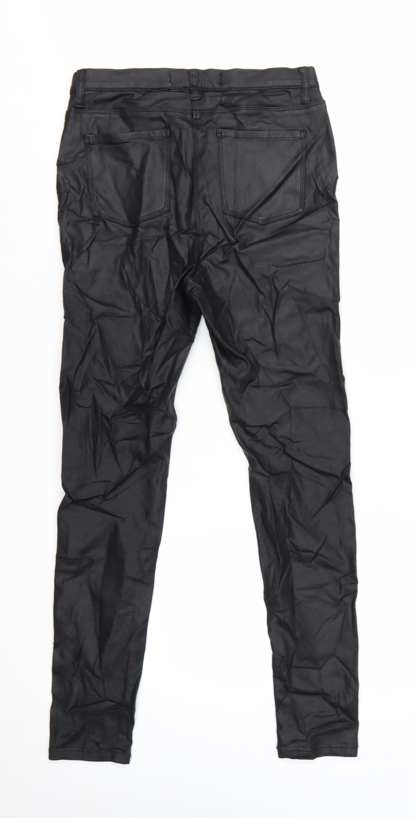 Next Women Black Size 12 Long Pull-On Mid Rise Leggings