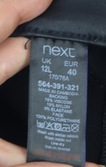 Next Women Black Size 12 Long Pull-On Mid Rise Leggings