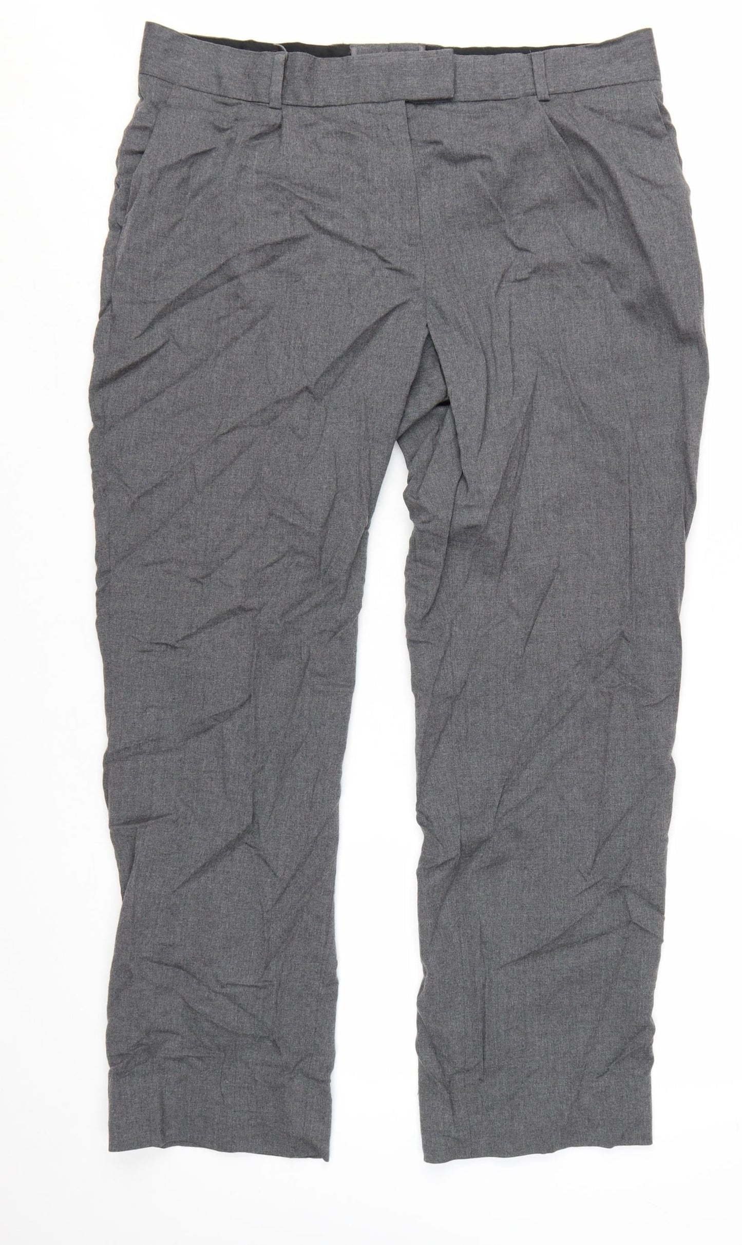 H&M Viktor & Rolf Women's Grey Wool Trousers Size 16 Pleated Workwear