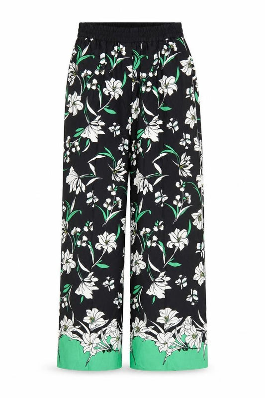 Marks and Spencer Womens Multicoloured Floral Wide-Leg Trousers Size 6