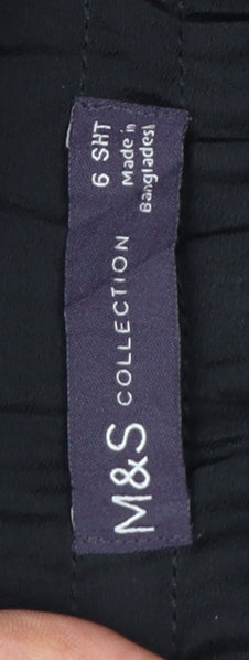 Marks and Spencer Womens Multicoloured Floral Wide-Leg Trousers Size 6