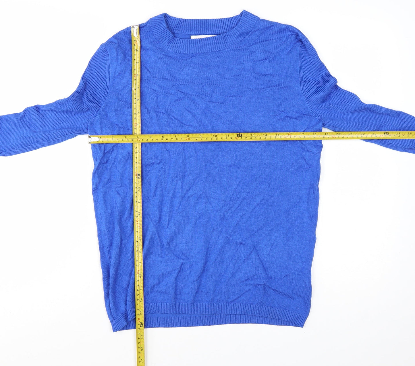 Gianni Feraud Women Blue Crew Neck Viscose Knit Jumper Size 14