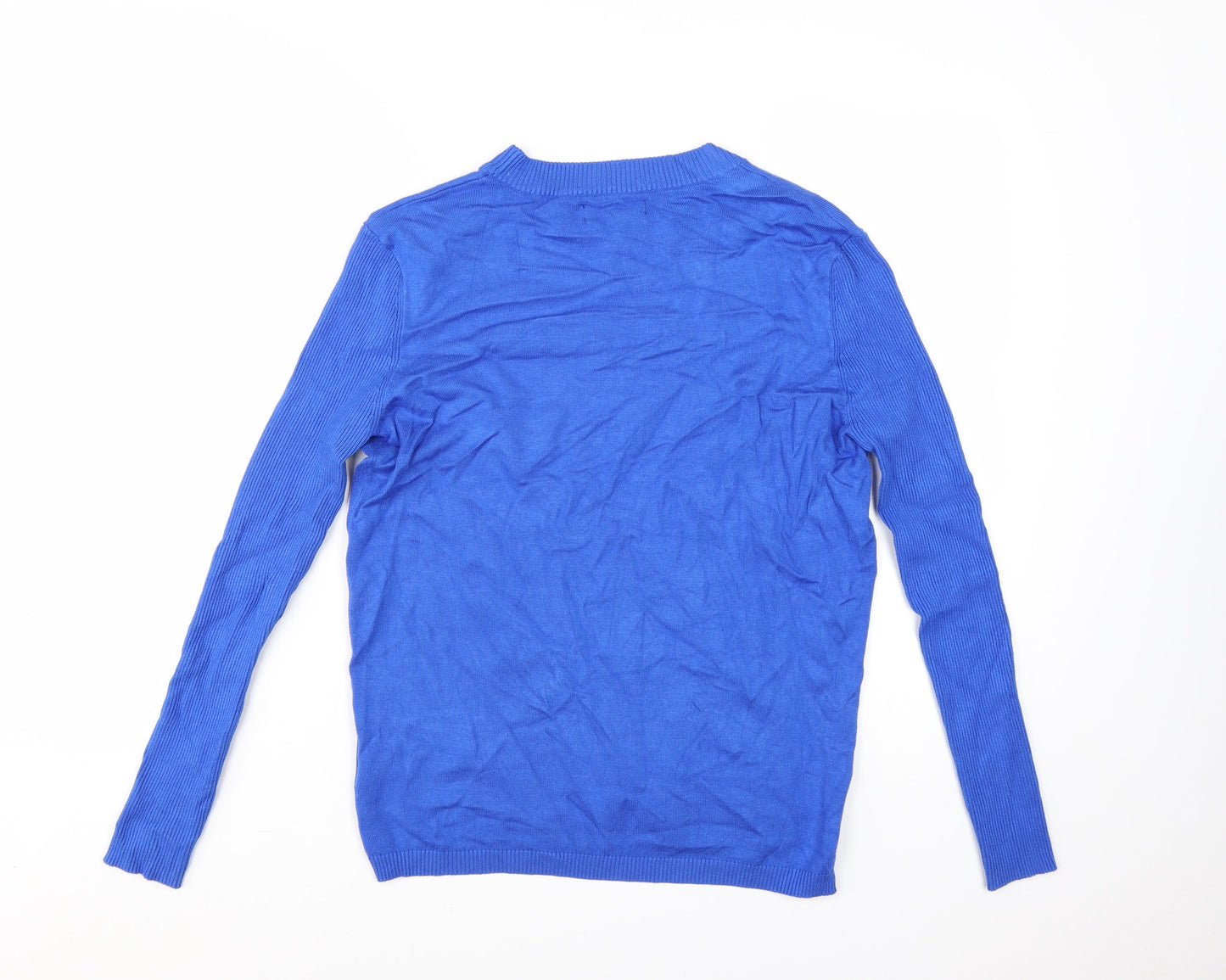 Gianni Feraud Women Blue Crew Neck Viscose Knit Jumper Size 14