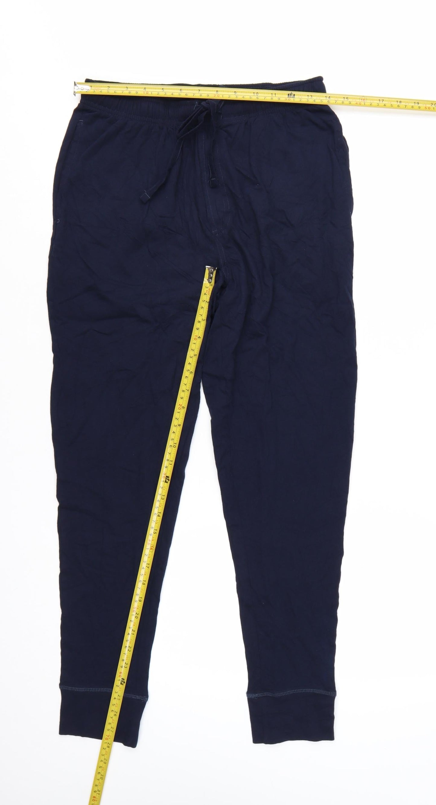 Marks and Spencer Men Blue S Pyjama Pants 100% Cotton Drawstring