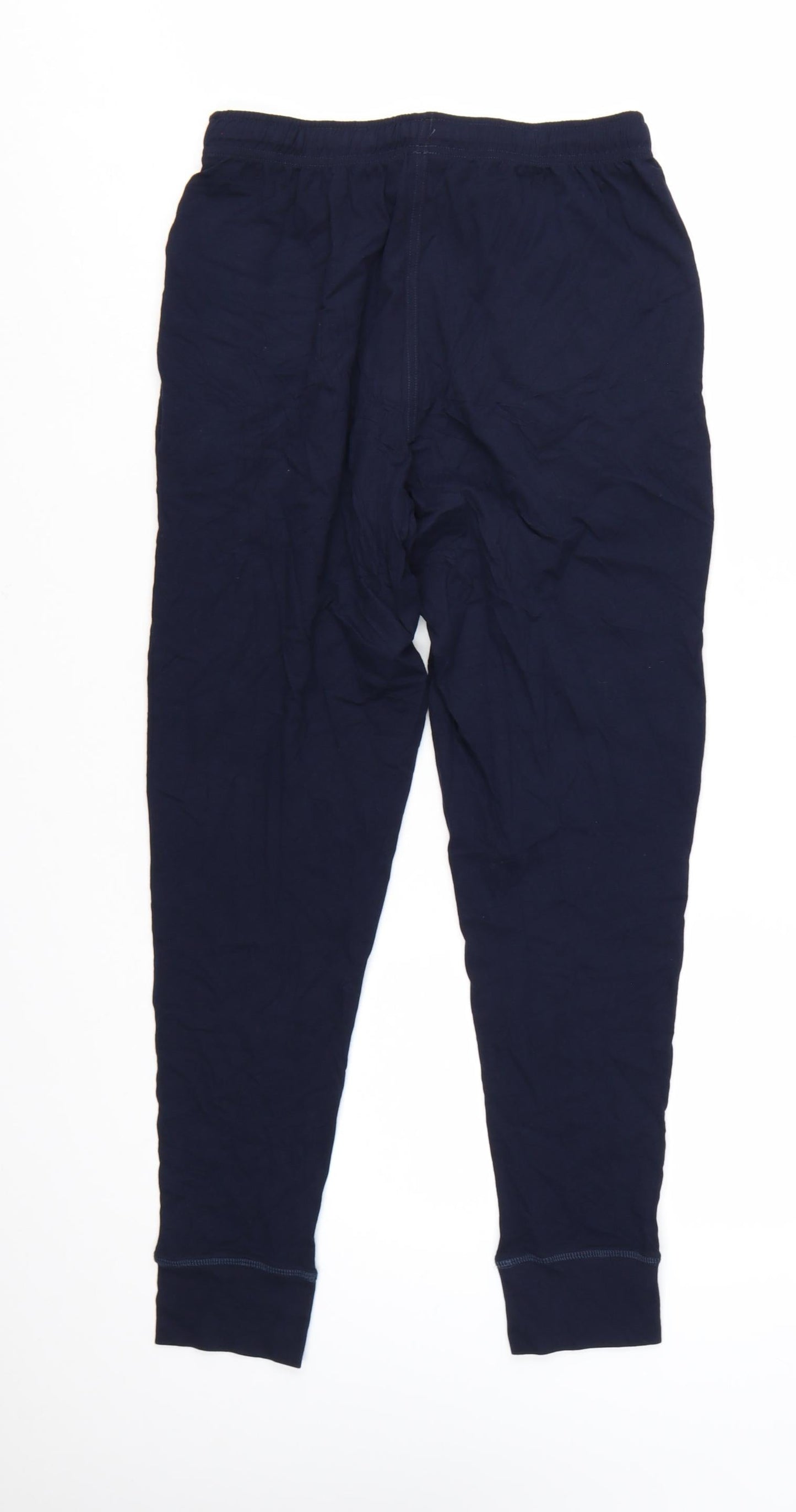 Marks and Spencer Men Blue S Pyjama Pants 100% Cotton Drawstring