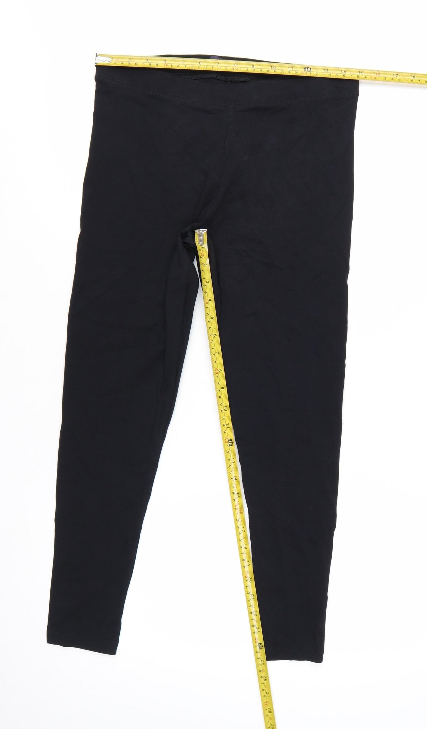 Marks and Spencer Women's Black Cotton Stretch Ankle Leggings Size 12