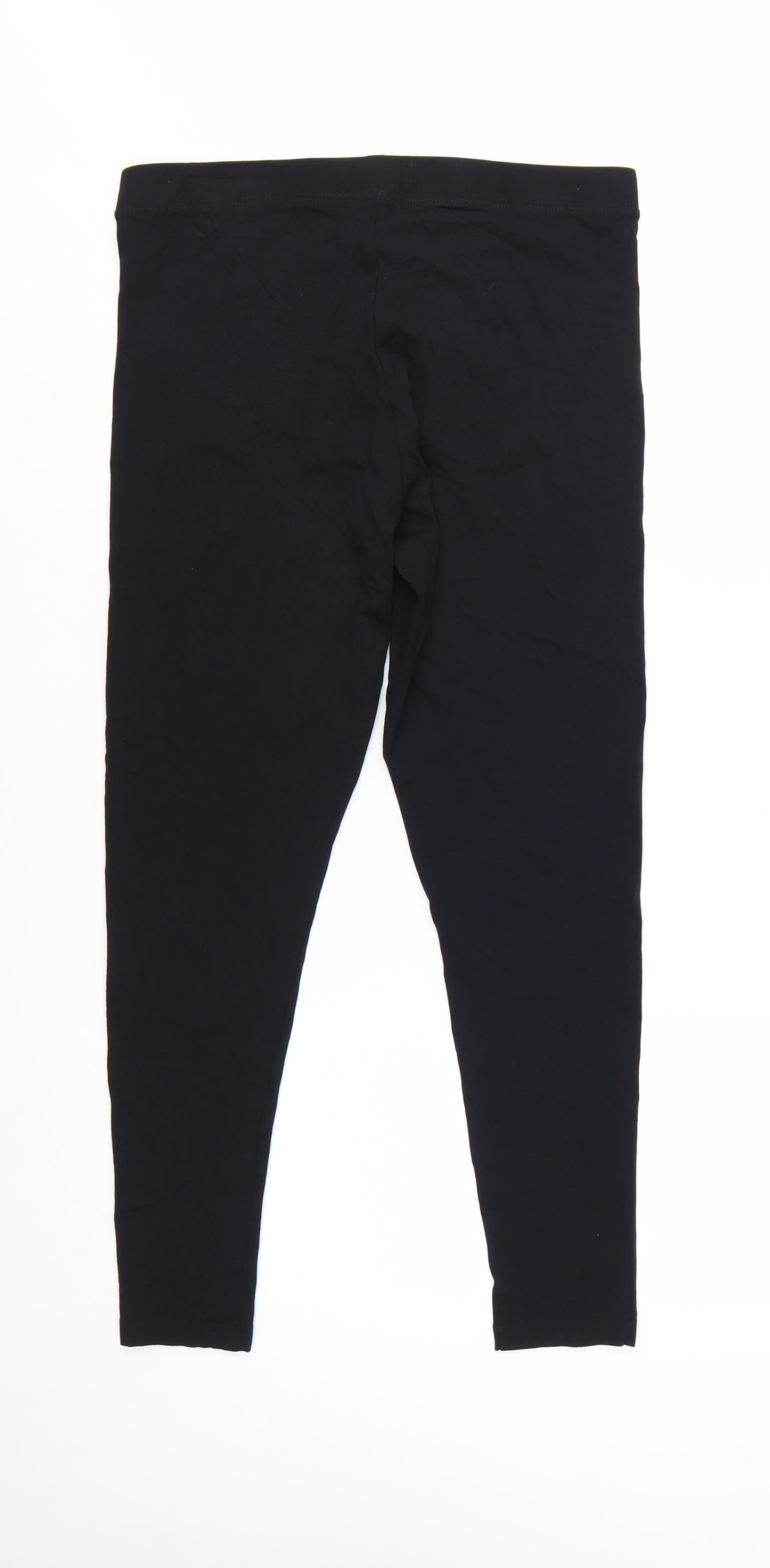 Marks and Spencer Women's Black Cotton Stretch Ankle Leggings Size 12