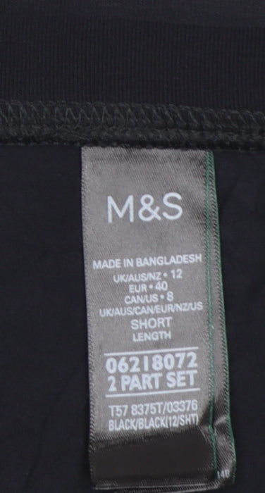 Marks and Spencer Women's Black Cotton Stretch Ankle Leggings Size 12