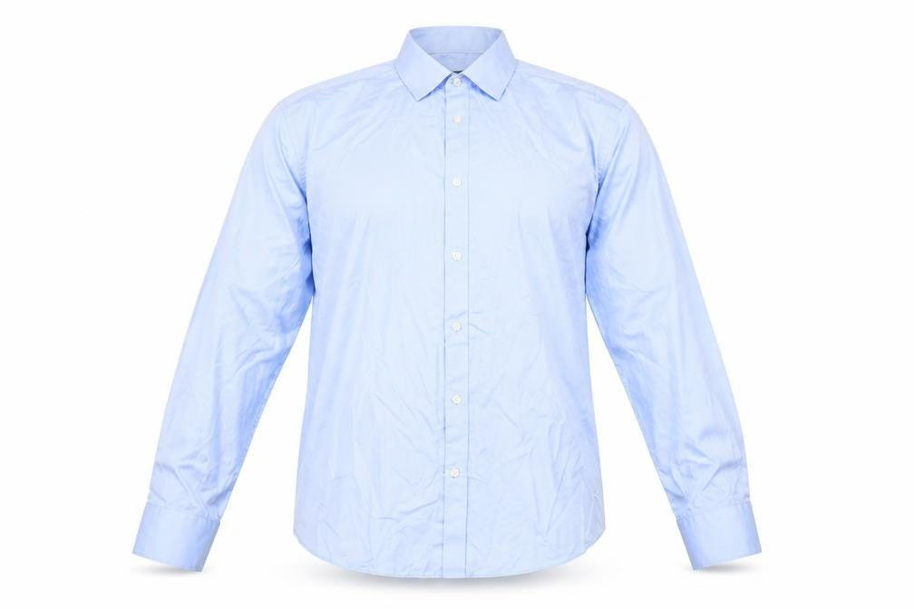 Marks & Spencer Men's Blue Regular Fit Non-Iron 16.5in Shirt