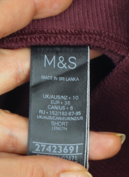 Marks and Spencer Women’s Red Velour Ankle Leggings Size 10