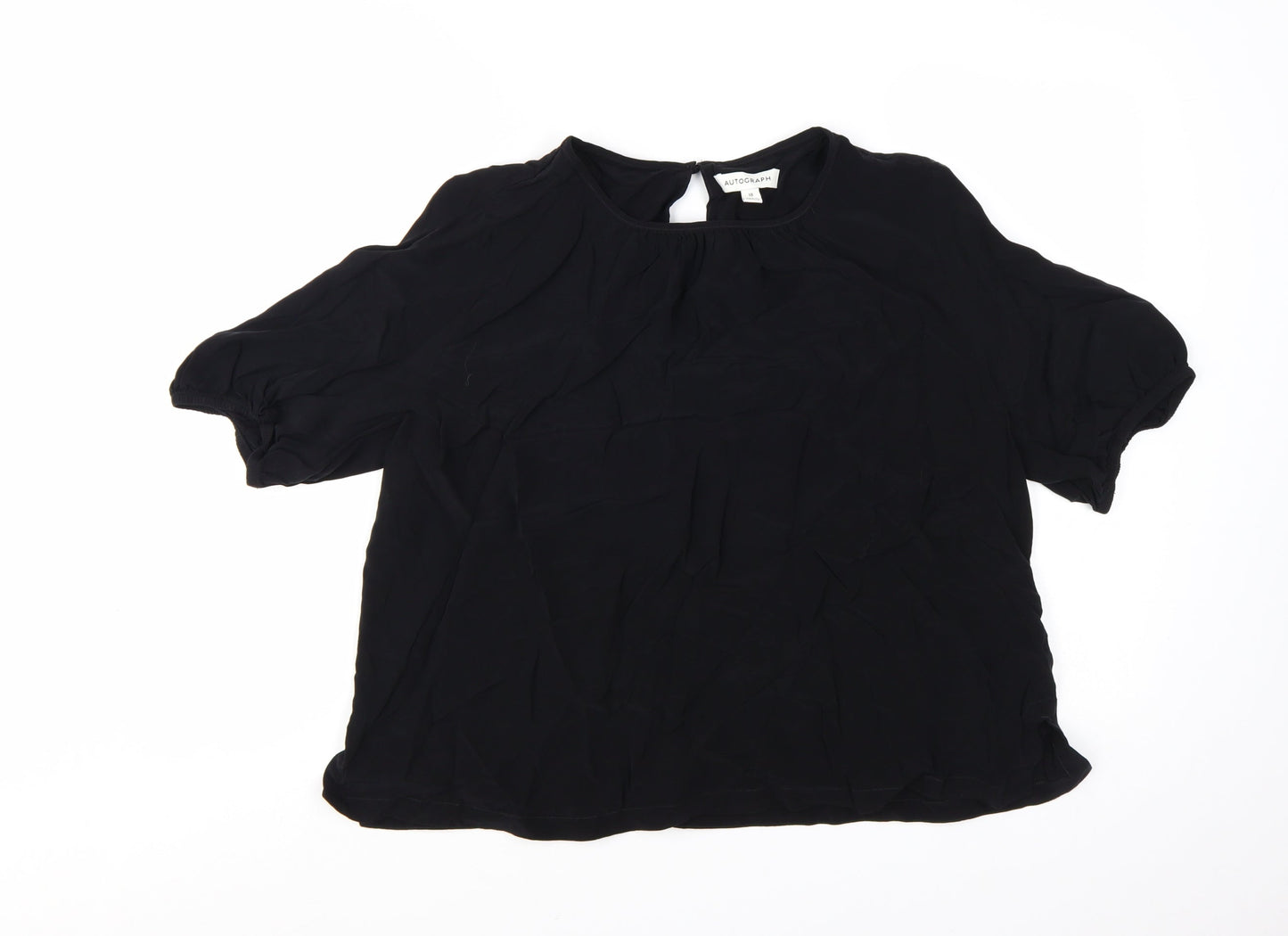 Marks and Spencer Women’s Black Chiffon Short Sleeve Blouse Size 18