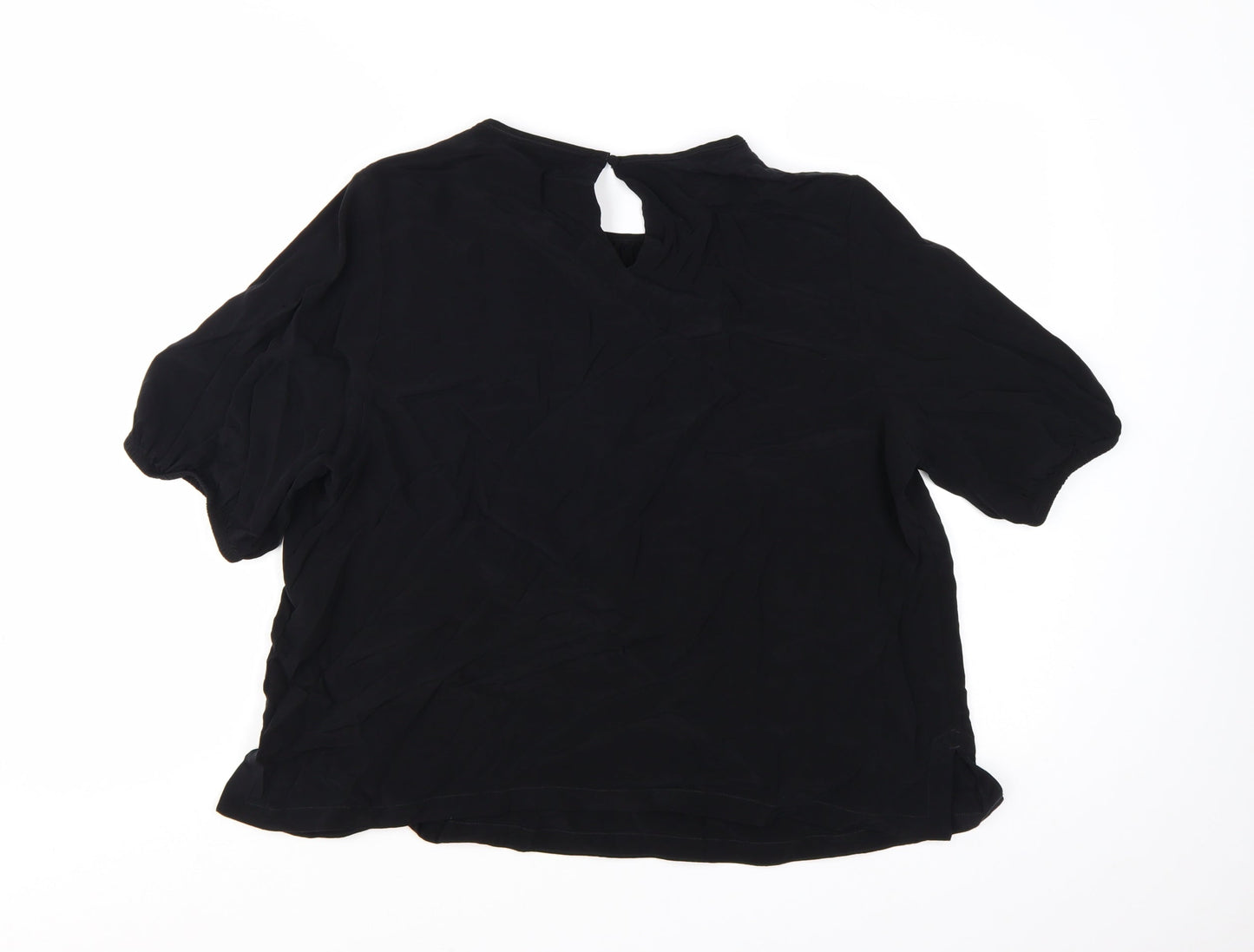 Marks and Spencer Women’s Black Chiffon Short Sleeve Blouse Size 18