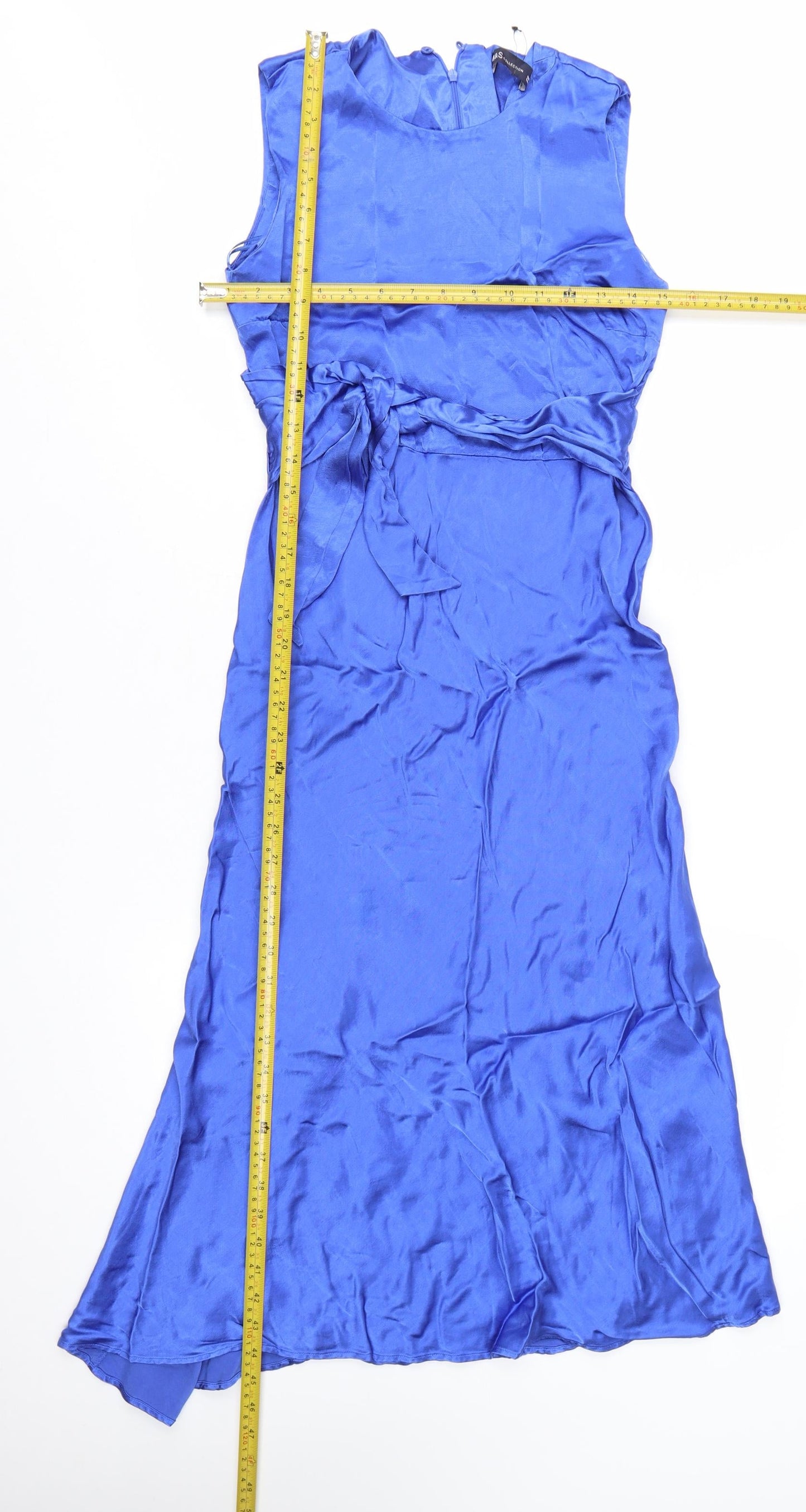 Marks and Spencer Women’s Blue Midi Fit & Flare Sleeveless Dress Size 14