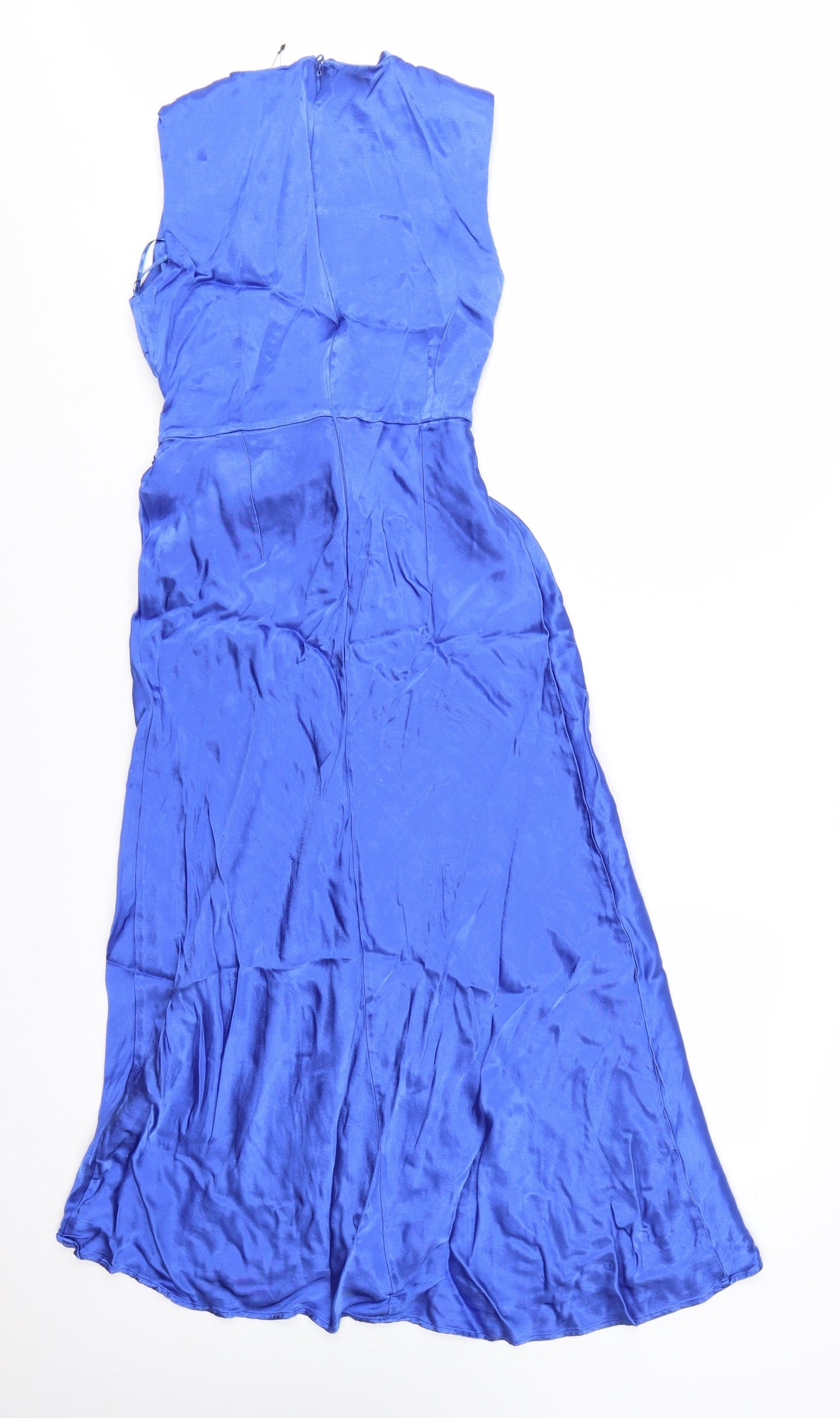 Marks and Spencer Women’s Blue Midi Fit & Flare Sleeveless Dress Size 14