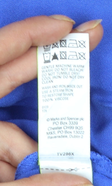 Marks and Spencer Women’s Blue Midi Fit & Flare Sleeveless Dress Size 14