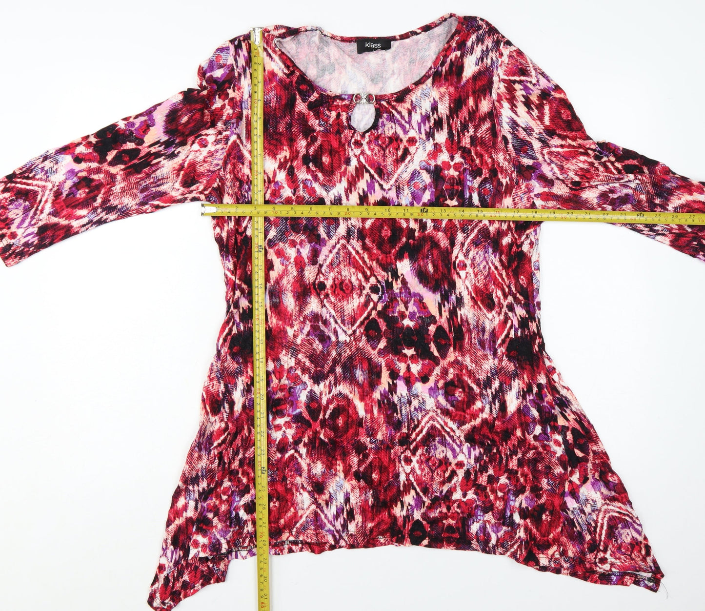 Klass Women's Multicoloured Tunic Blouse L 3/4 Sleeve Viscose Top