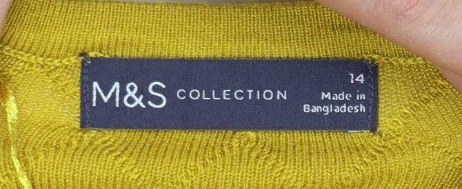 Marks and Spencer Women’s Yellow Crew Neck Puff Sleeve Jumper Size 14