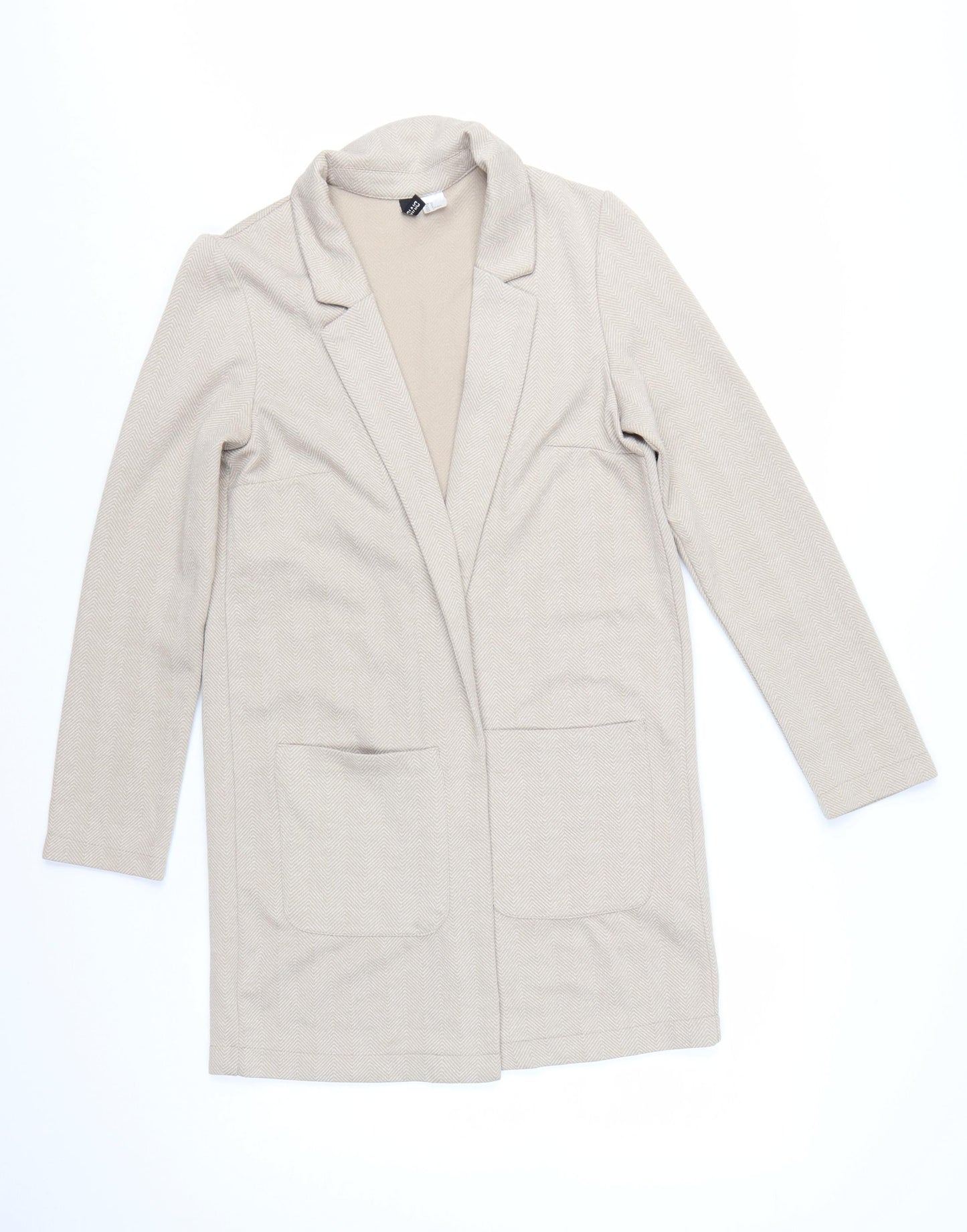 H&M Divided Women’s Beige Herringbone Blazer Jacket Size 10