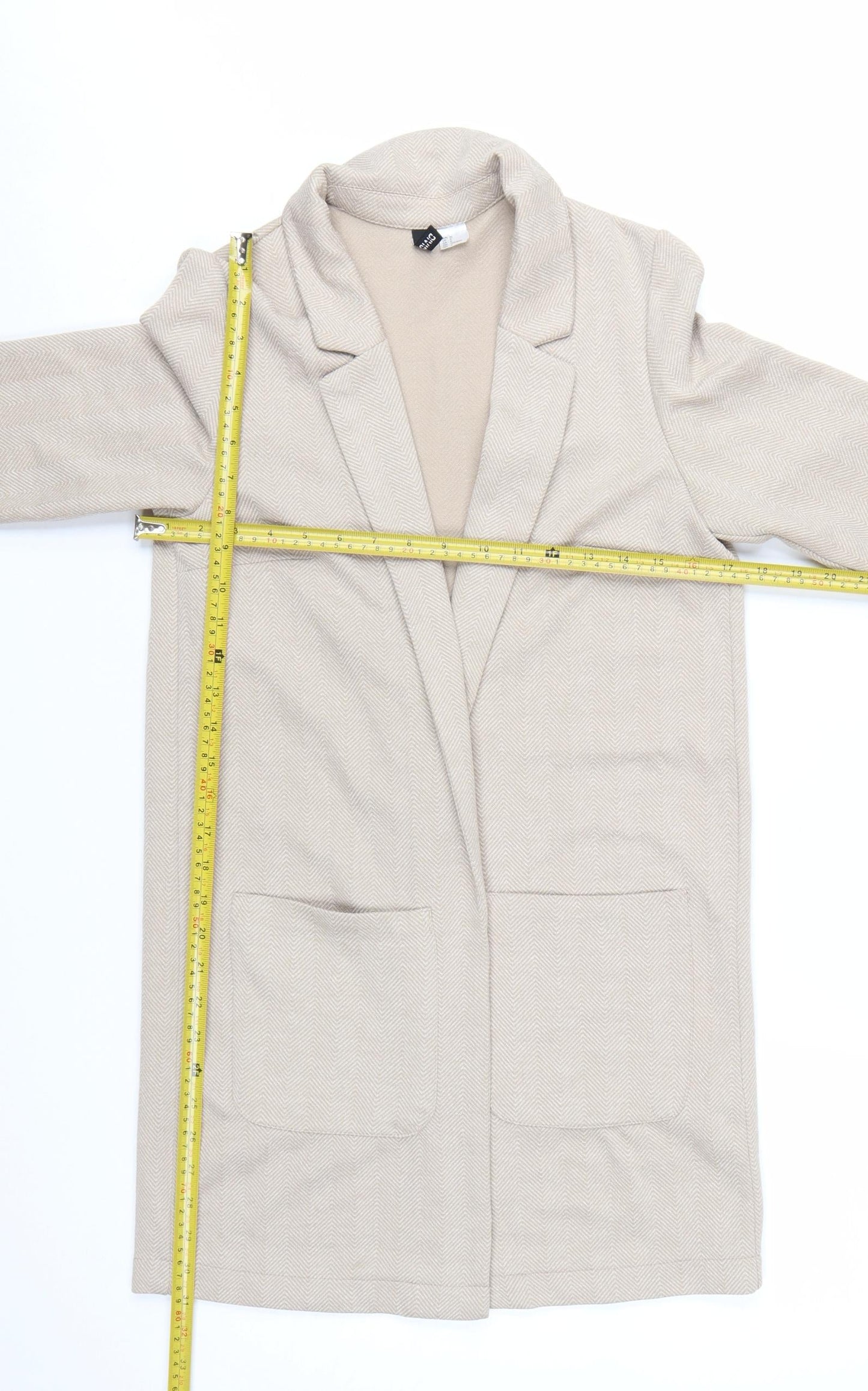 H&M Divided Women’s Beige Herringbone Blazer Jacket Size 10