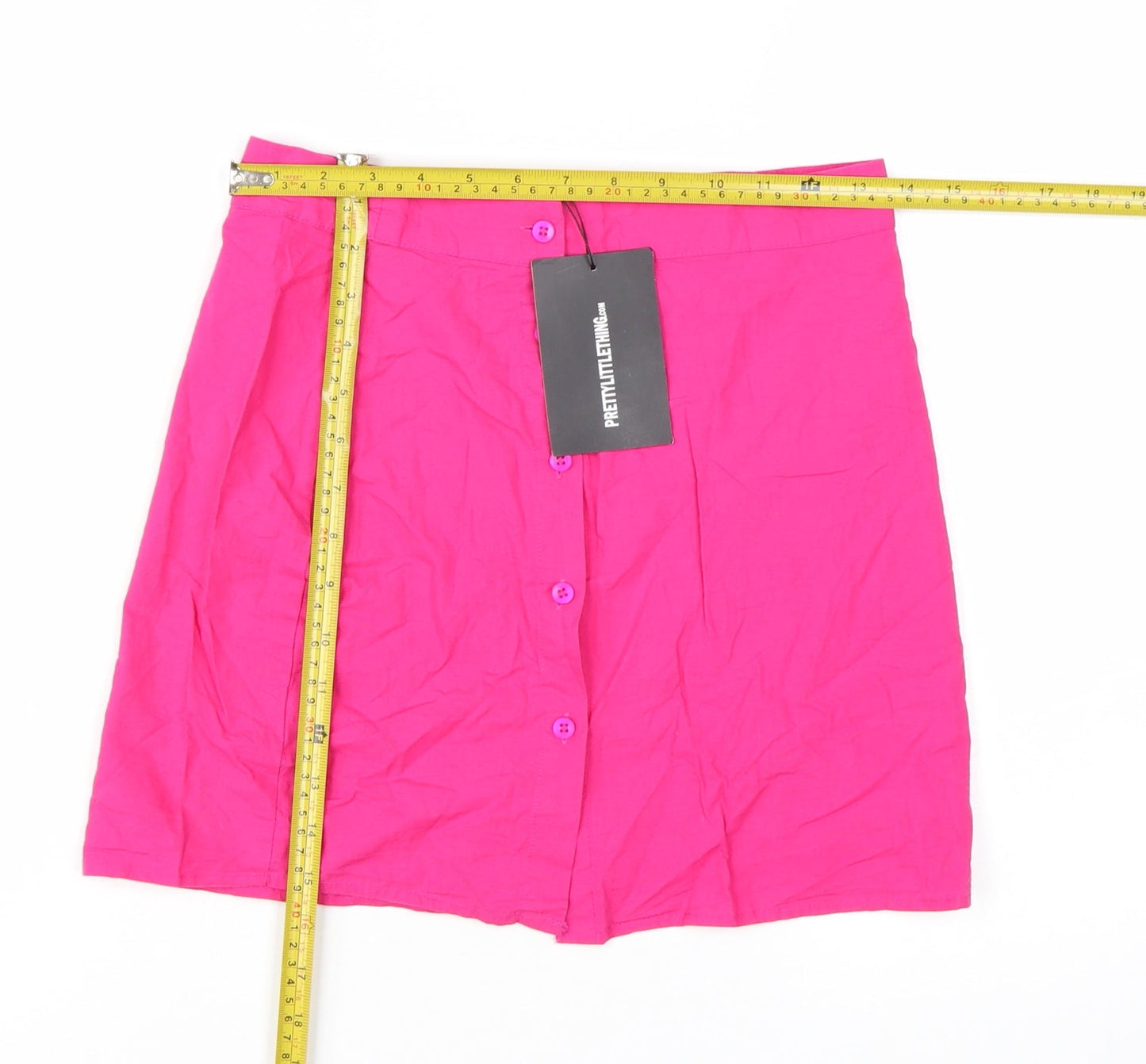 PrettyLittleThing Women's Pink A-Line Cotton Short Skirt Size 10