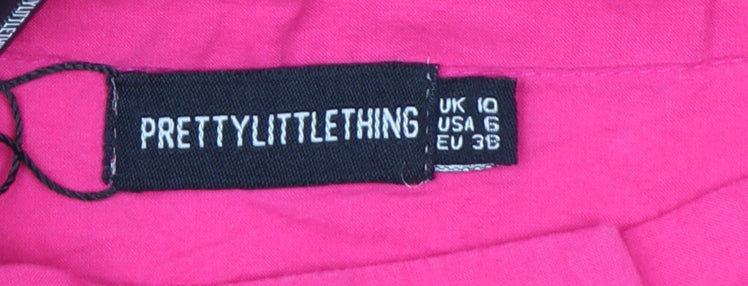 PrettyLittleThing Women's Pink A-Line Cotton Short Skirt Size 10