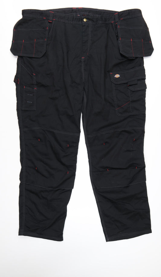 Dickies Men's Black Cargo Work Trousers Size 58T Big & Tall