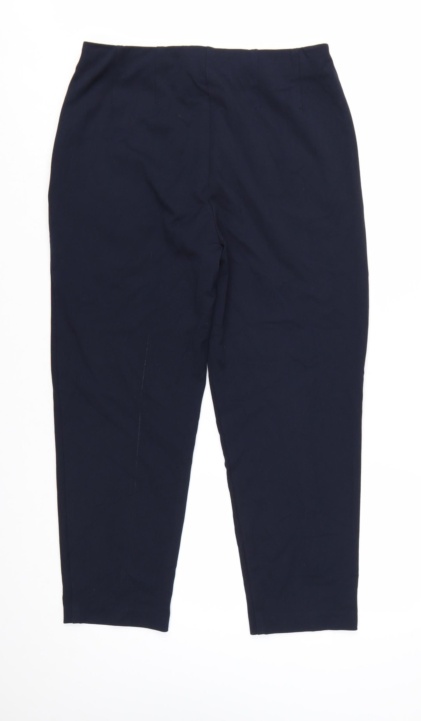 Marks and Spencer Women's Blue Size 12 Regular Stretch Tapered Trousers