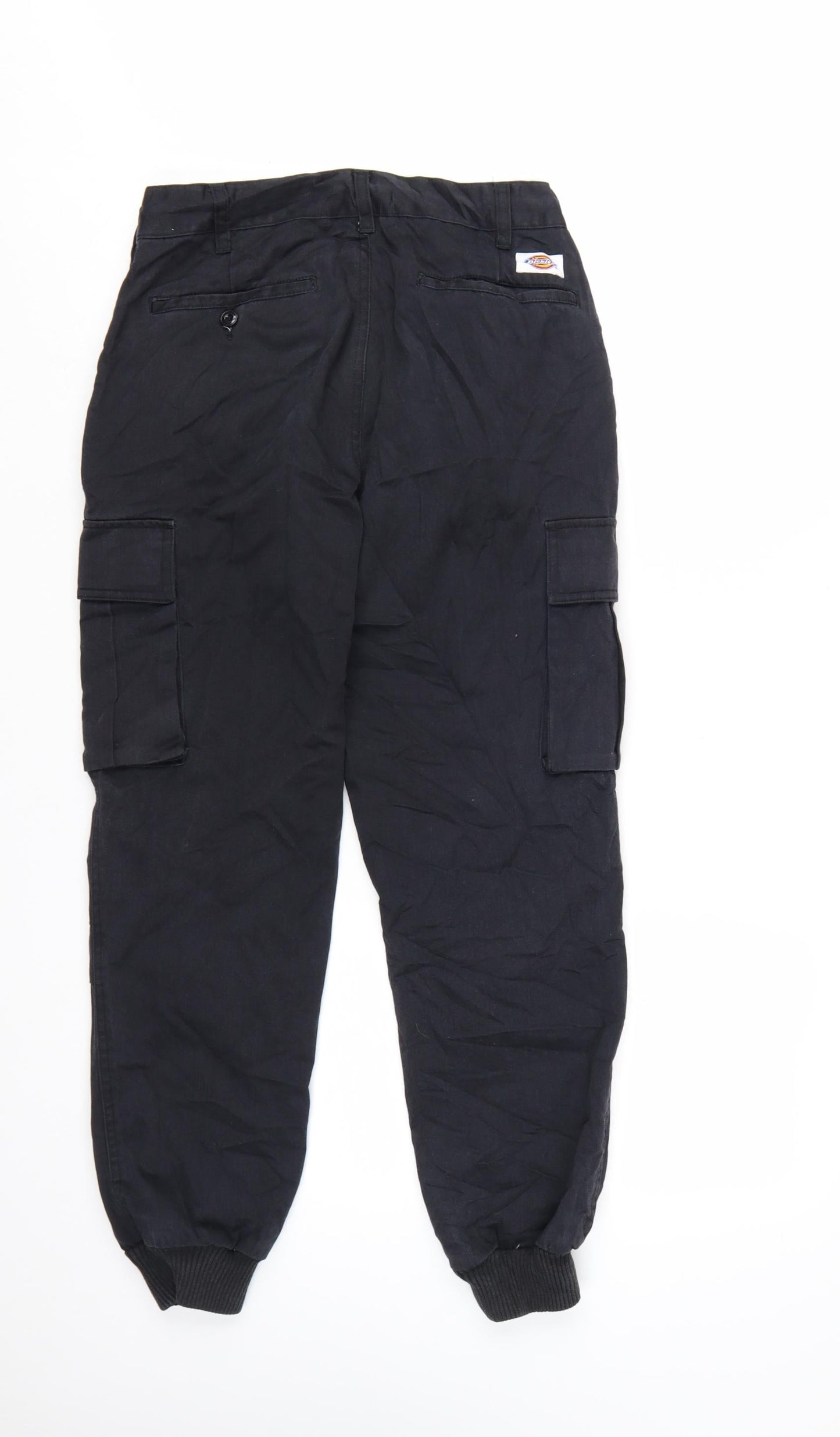 Dickies Men's Black Cargo Trousers Size 28 Regular Fit Workwear Pants