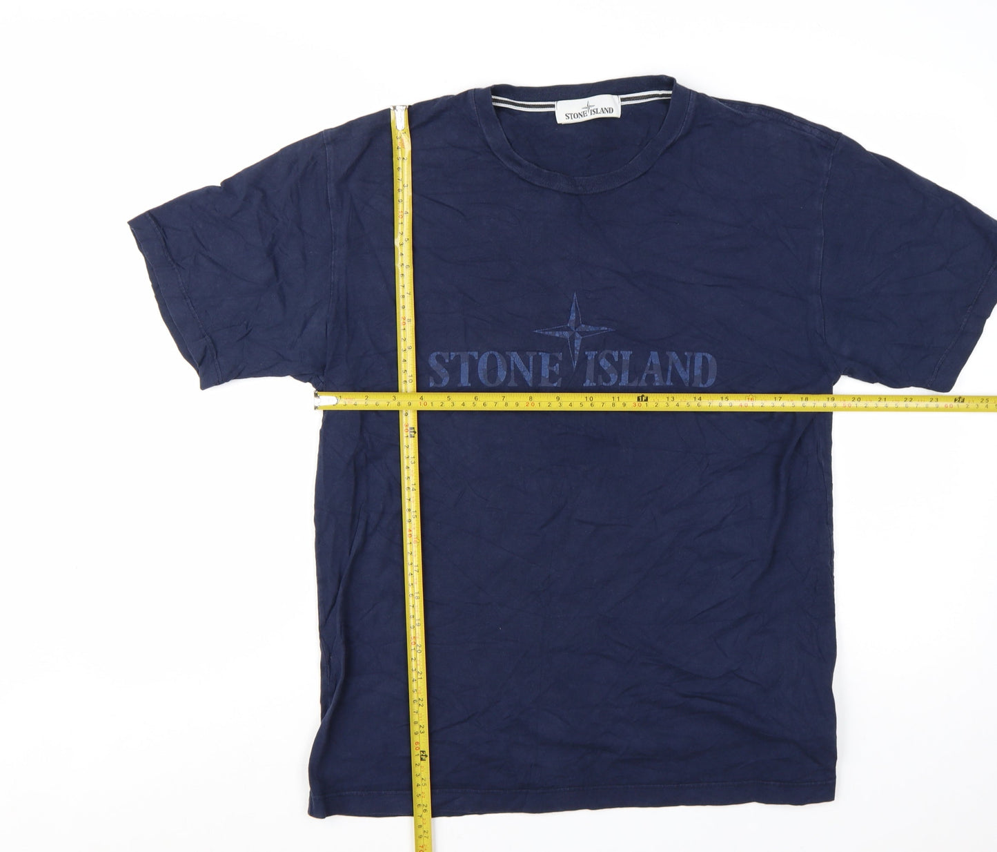 Stone Island Men's Blue Cotton Logo T-Shirt Size L Classic Designer