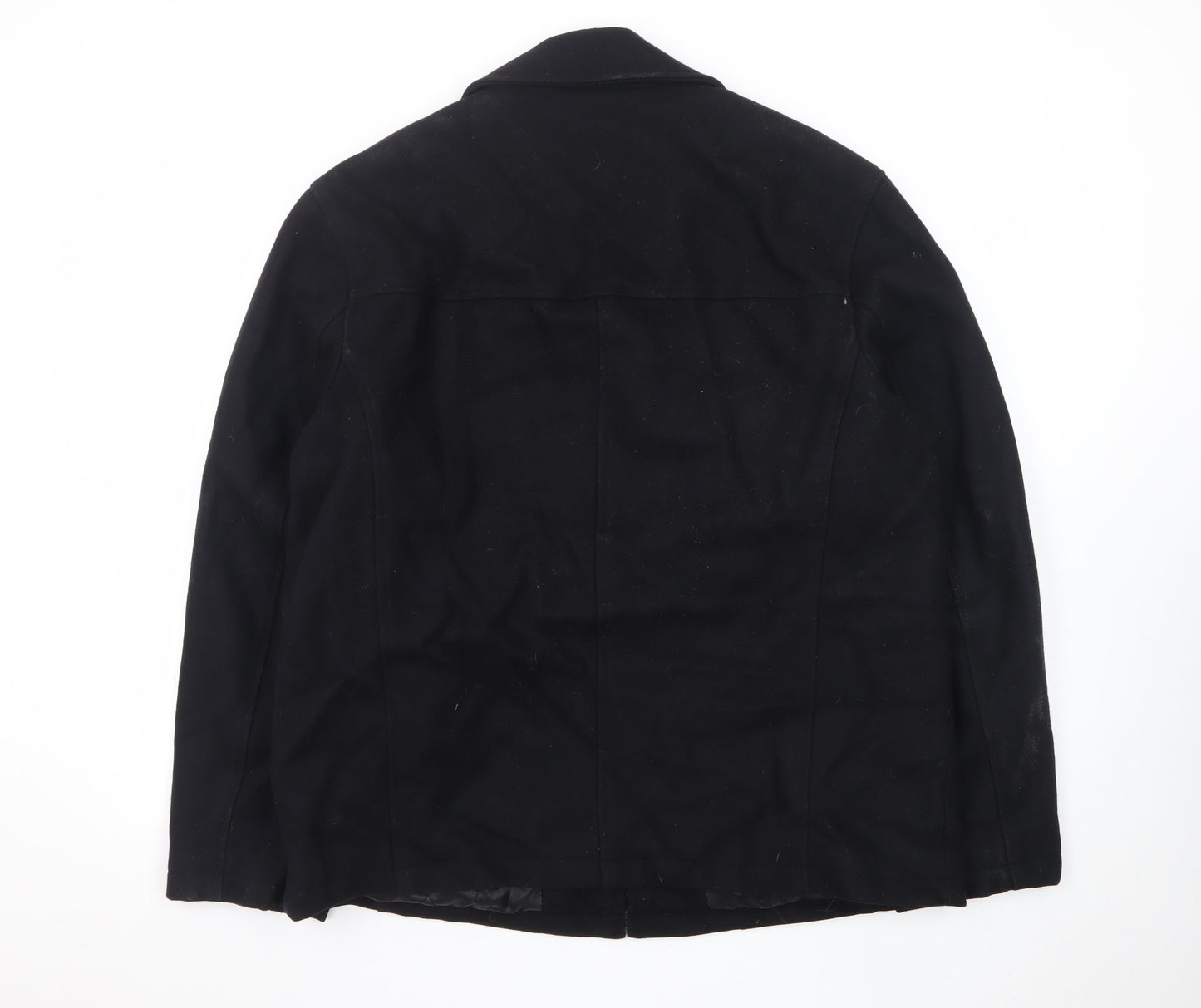 Dockers Premium Men's Black Wool Blend Lined Full Zip Jacket Size L
