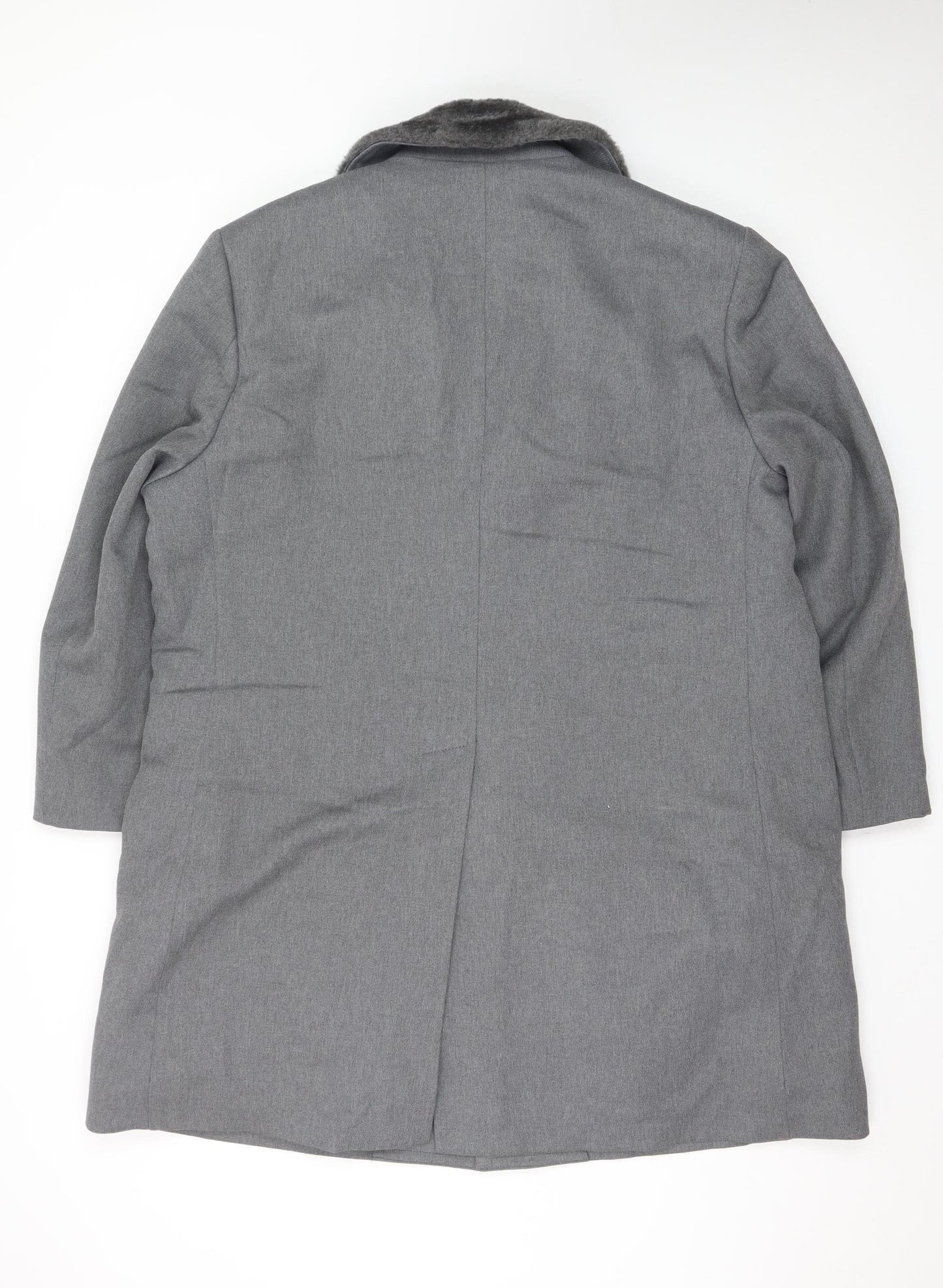 London Fog Men's Grey Wool Blend Shawl Collar Overcoat Size 42 Regular