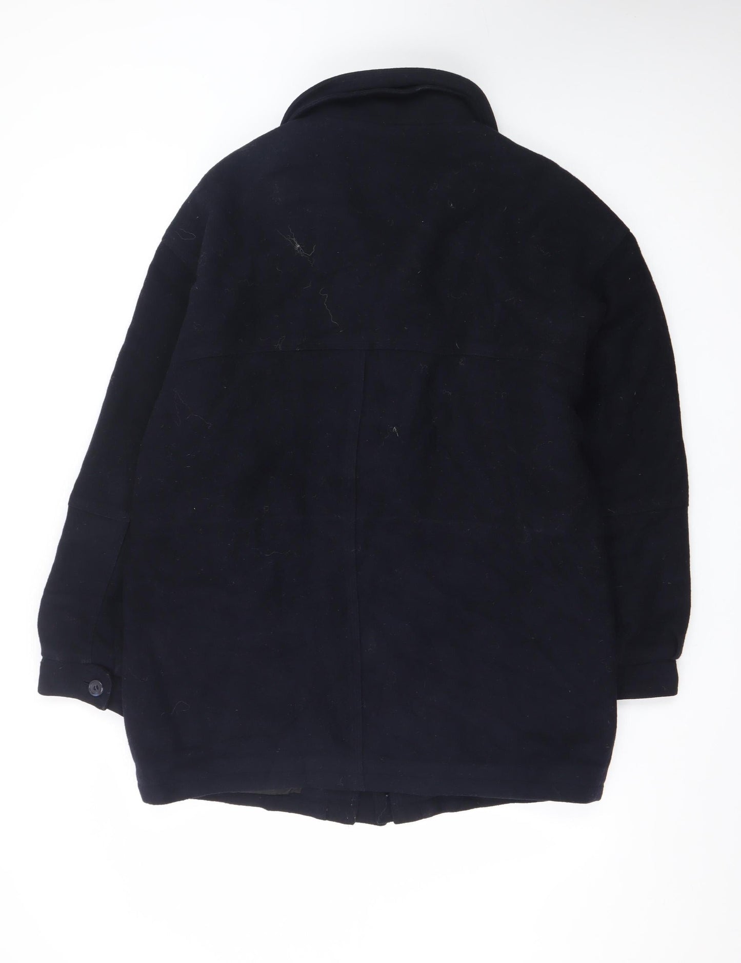 Equinox Men's Black Wool Mid-Length Overcoat M