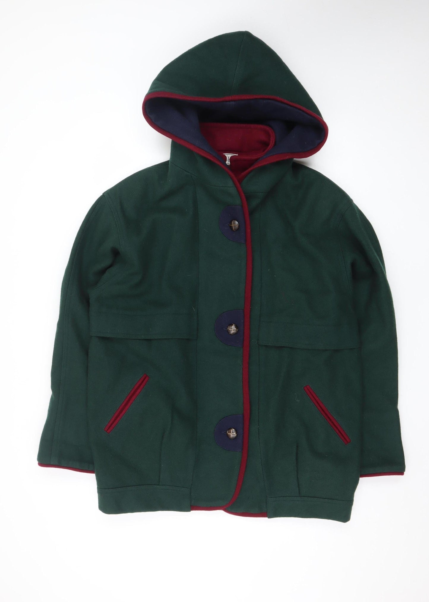 Herman Kay Men's Green Wool Hooded Duffle Coat Size S
