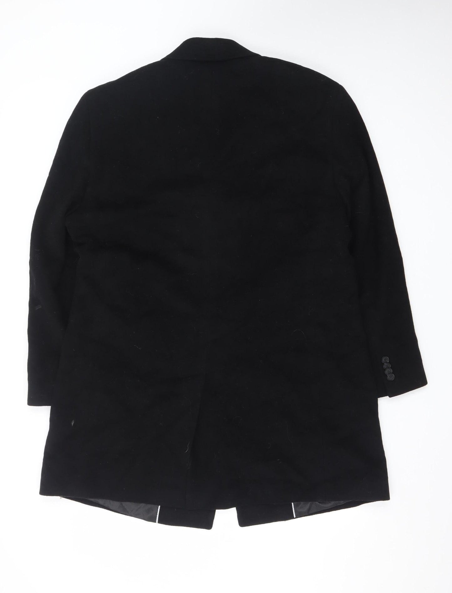 Joseph Abboud Men's Black Wool Overcoat 42 Classic Mid-Length
